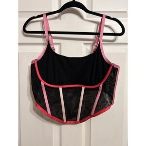 Sophia INTIMATES by Sophia Vergara XXL Corset Bustier Lingerie Bra Black Pink